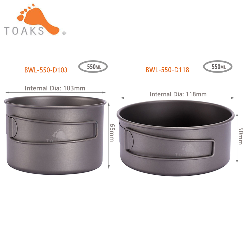Camping Cooking Books - Toaks BWL-550 Cắm Trại Titan Bát