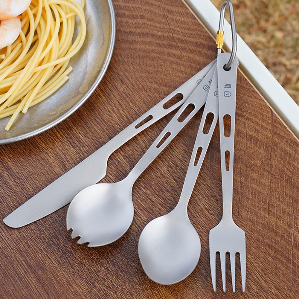 Camping Cooking Books - Titanium Long Handle Spoon Outdoor Camping