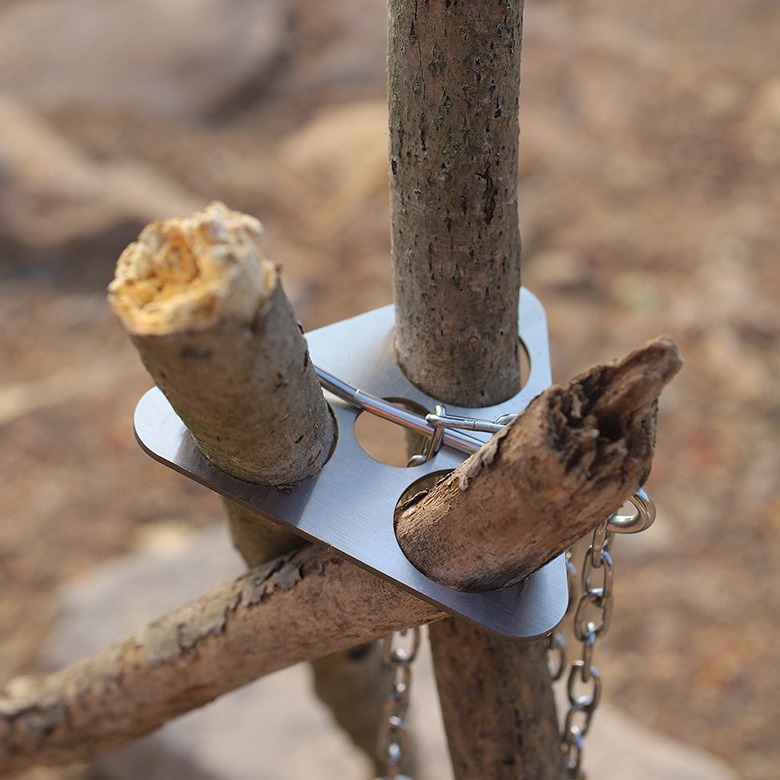 Camping Cooking Hardware - Stainless Steel Camping Tripod Portable Detachable