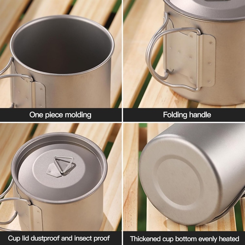 Titanium Camping Mug with Fold - đánh giá và giá Camping Cooking Handle