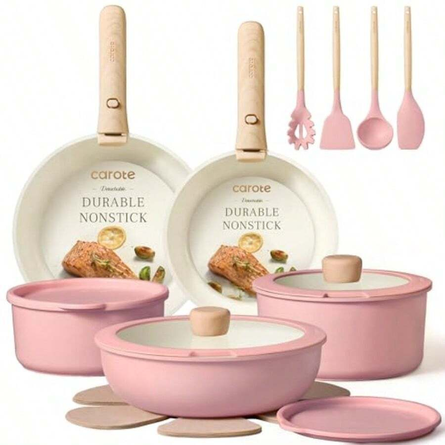 19pcs Pots And Pans Set Non St - đánh giá và giá Camping Cooking Set Detachable Handle