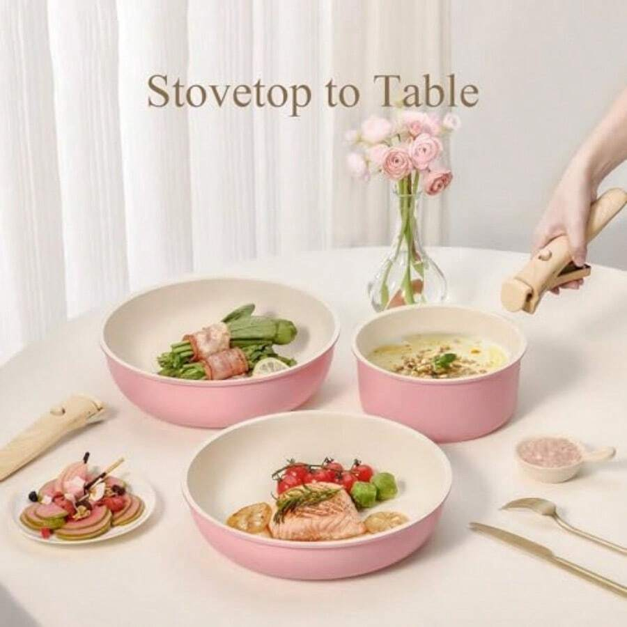 19pcs Pots And Pans Set Non St - đánh giá và giá Camping Cooking Set Detachable Handle