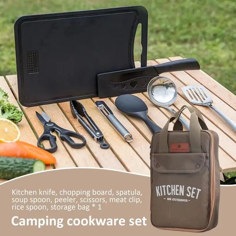 8pcs Camping Kitchen Cookware  - đánh giá và giá Camping Cooking Pots And Pans