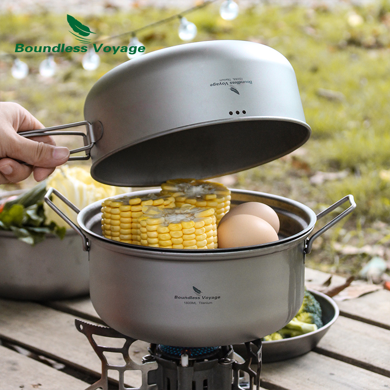 Boundless Voyage Titanium Stea - đánh giá và giá Camping Cooking Pots And Pans
