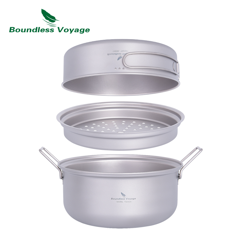 Boundless Voyage Titanium Stea - đánh giá và giá Camping Cooking Pots And Pans