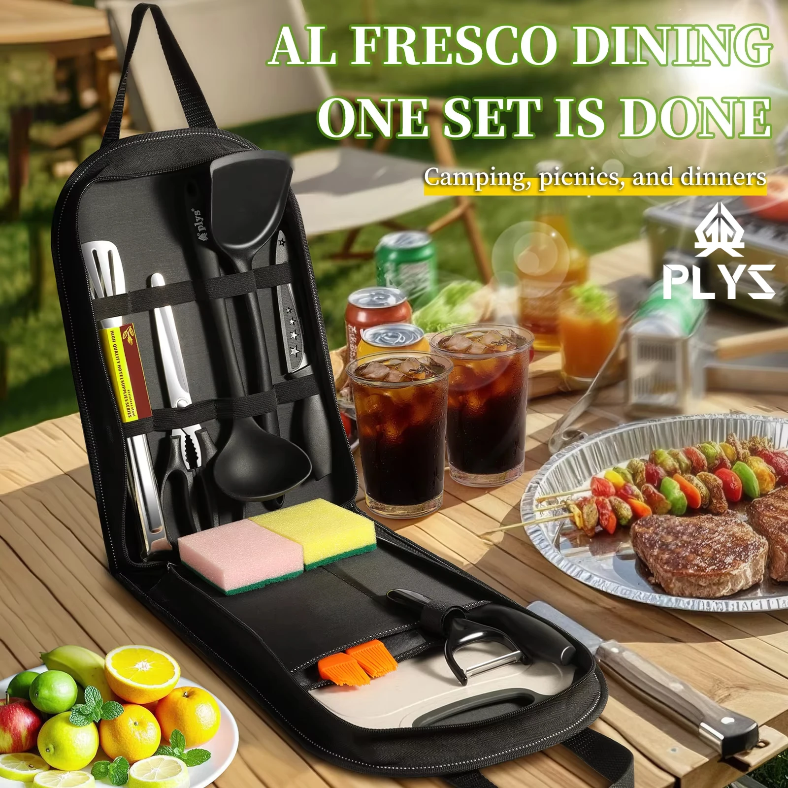 Portable outdoor utensils set  - đánh giá và giá Camping Cooking And Dining Set
