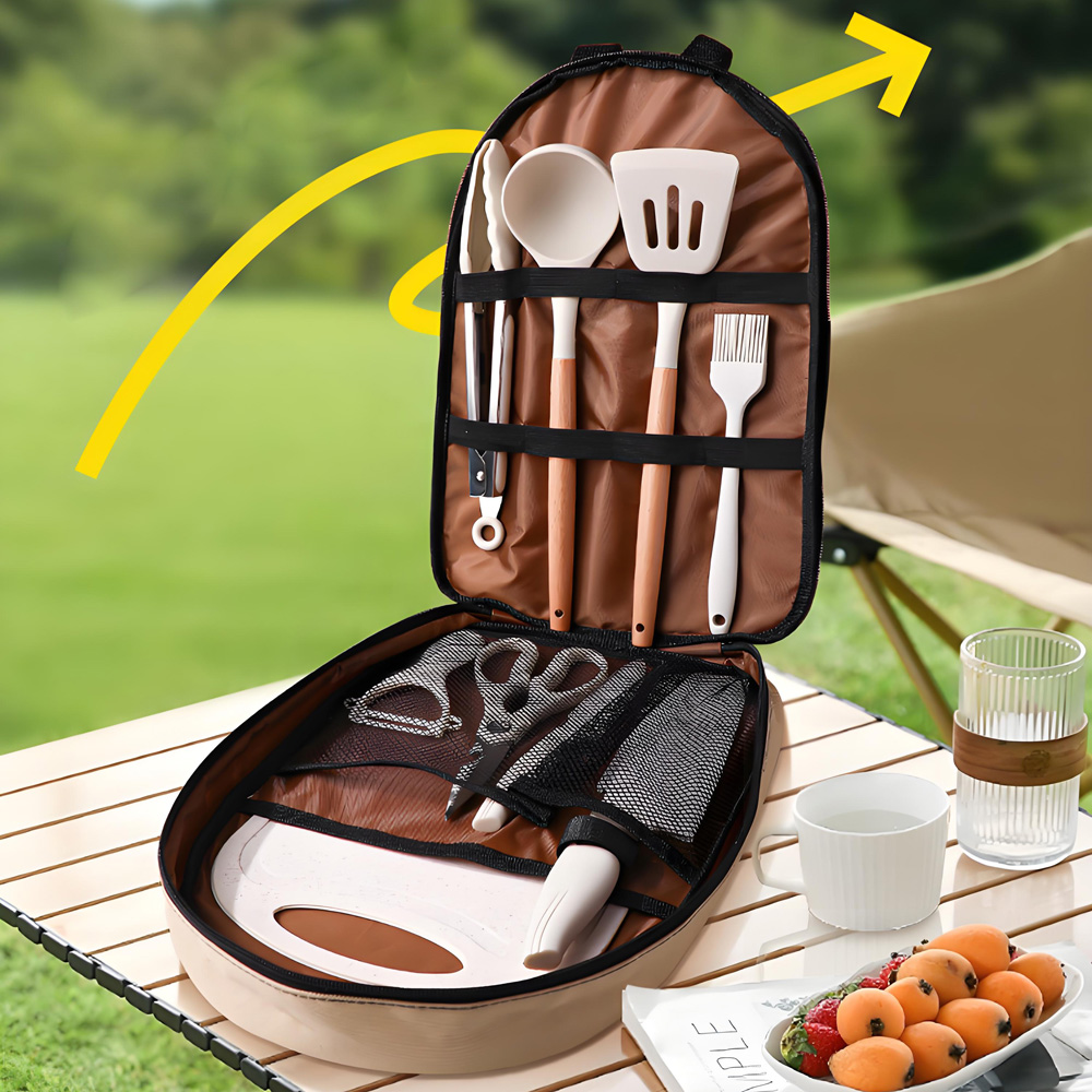 10Pcs Portable Camping Cooking - đánh giá và giá Camping Cooking And Dining Set