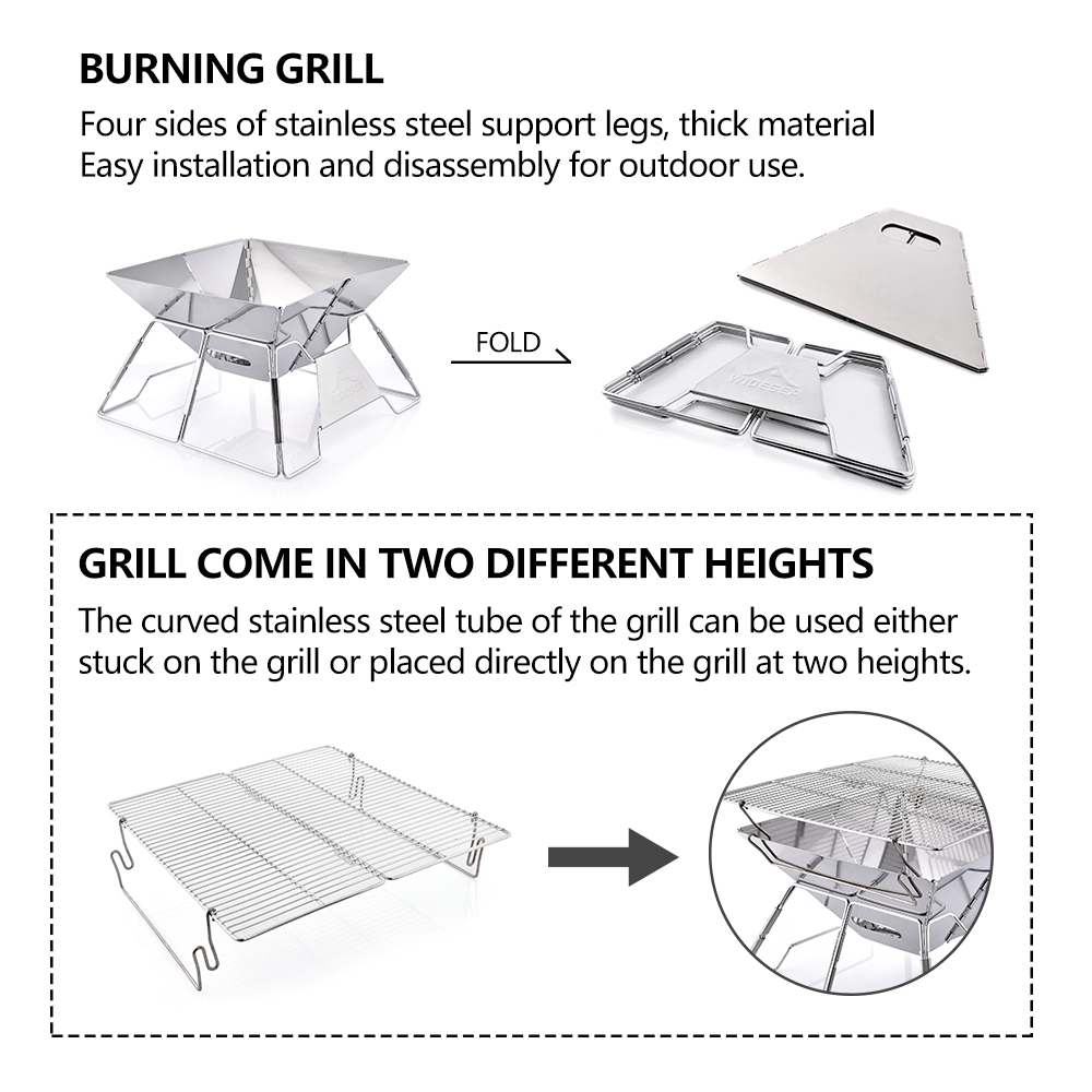 Gấp Nướng Lửa Hố Ngoài Trời Bả - đánh giá và giá Camping Cooking Fire