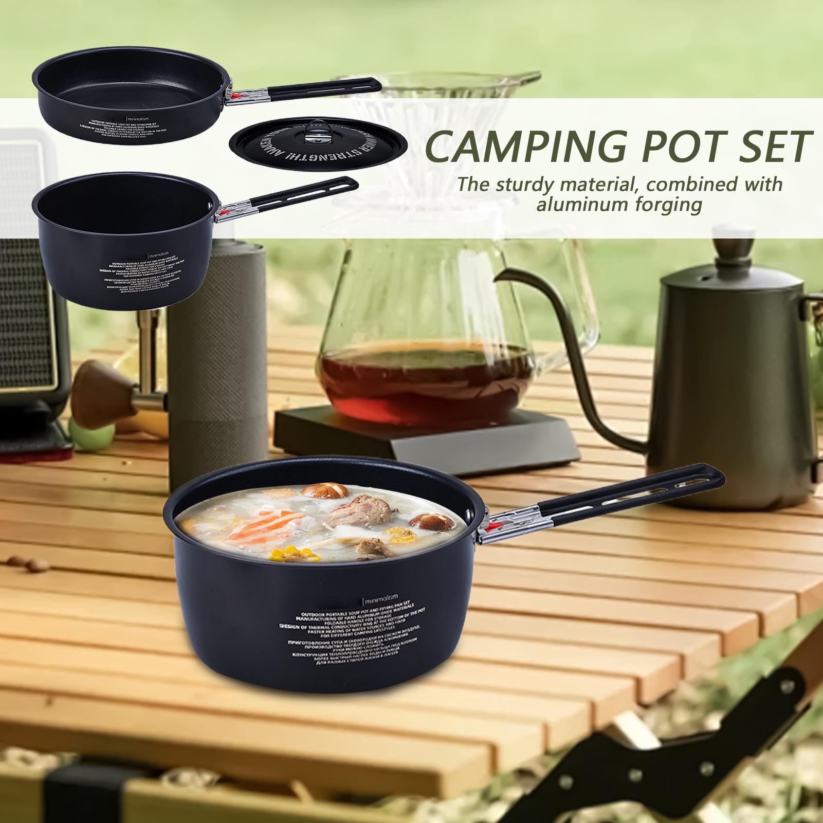 Camping Cookware Set Camping F - đánh giá và giá Camping Cooking Set Detachable Handle
