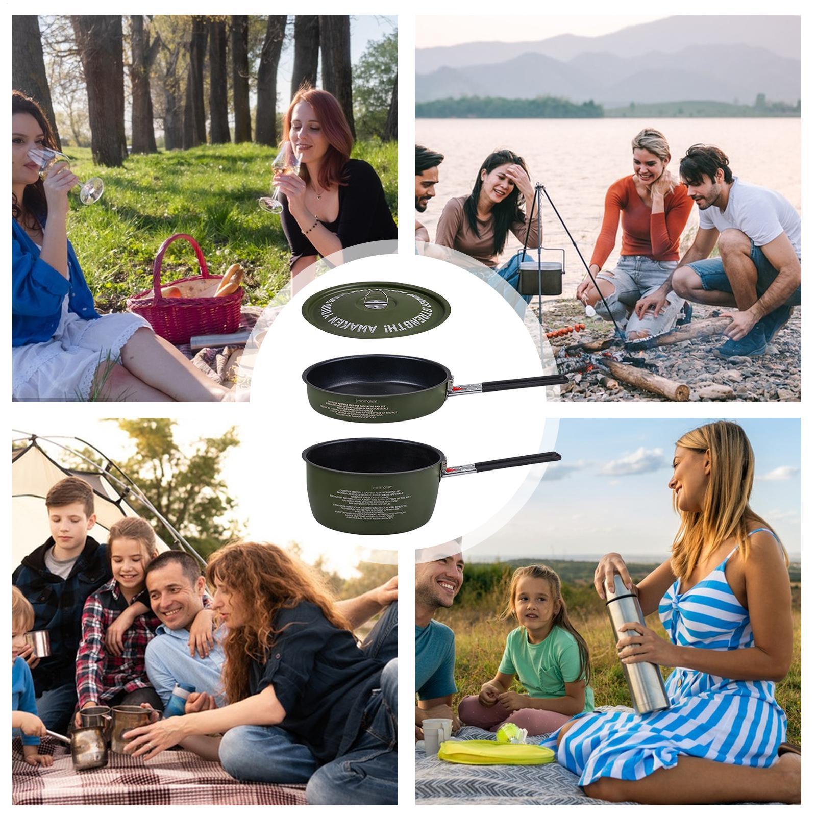 Camping Cookware Set Camping F - đánh giá và giá Camping Cooking Set Detachable Handle