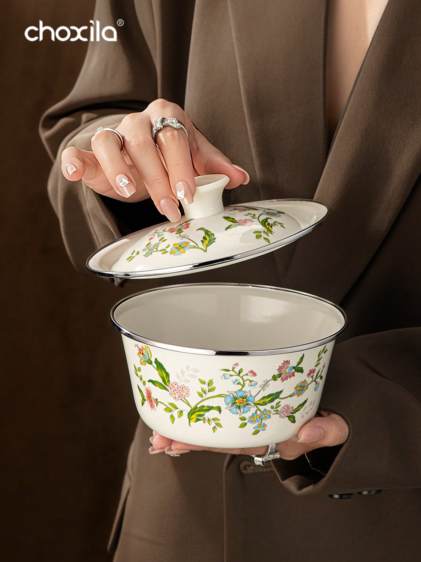 1pc Enamel-Patterned Rice Bowl - đánh giá và giá Camping Cooking Materials