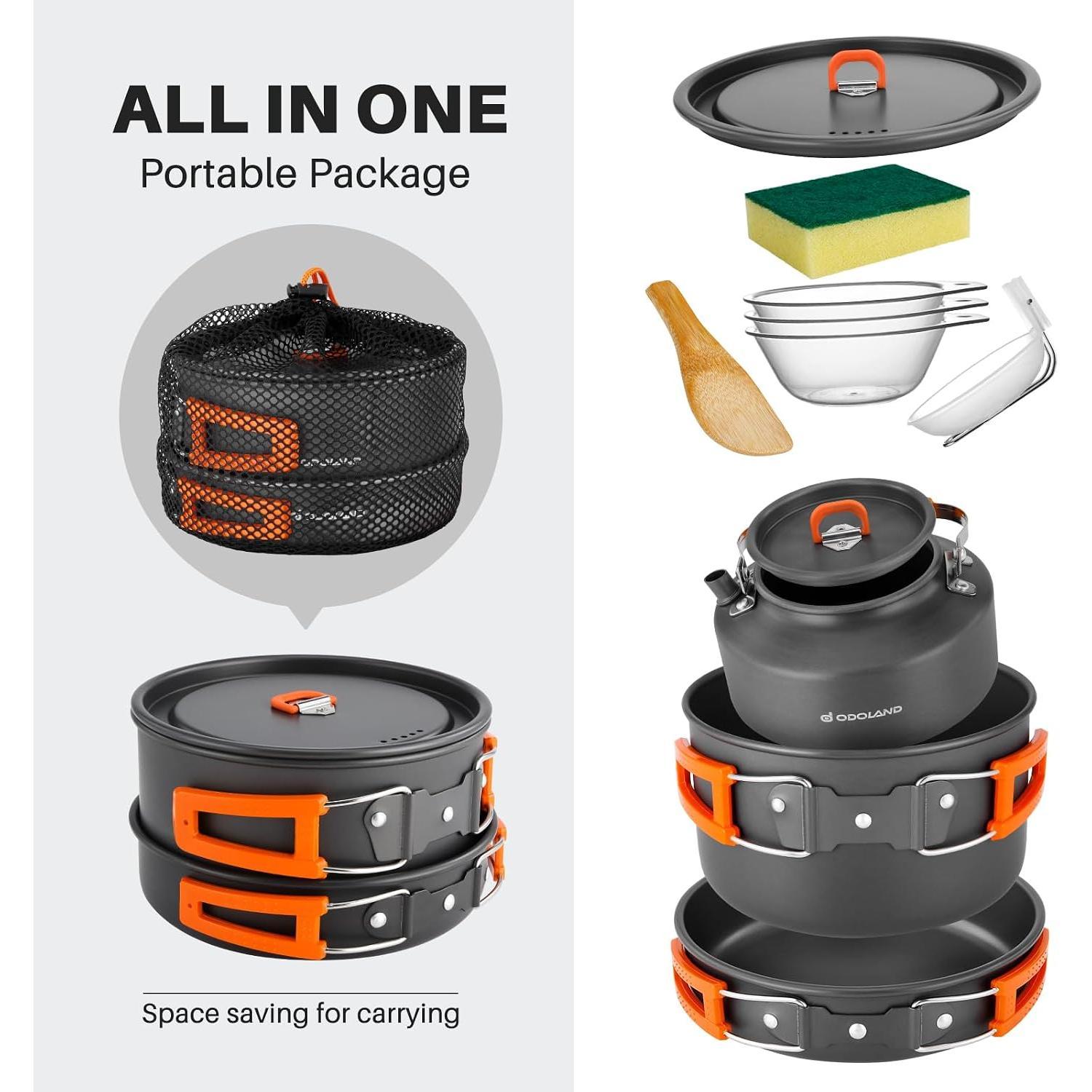 Odoland 10pcs Camping Cookware - đánh giá và giá Camping Cooking Trangia