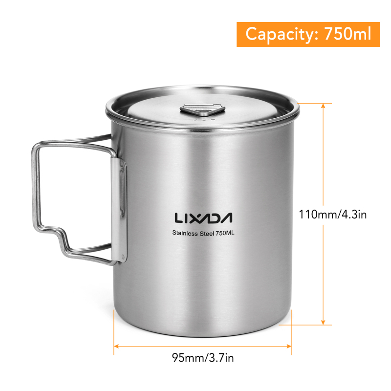 Lixada 750ml Cup Outdoor Stain - đánh giá và giá Camping Cooking Handle