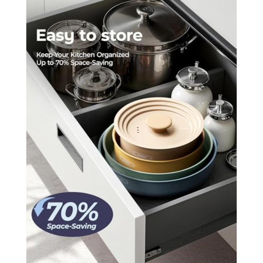 Ceramic Cookware Set, Detachab - đánh giá và giá Camping Cooking Set Detachable Handle