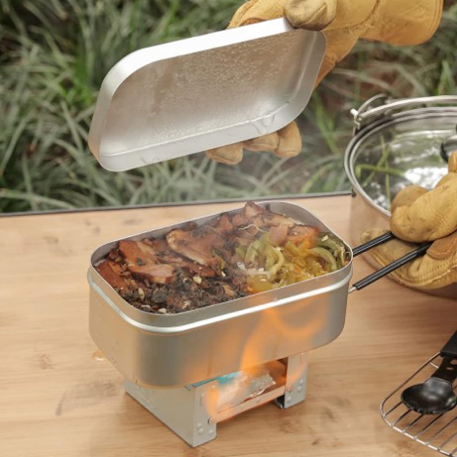 Foldable Bento Box Handle, Lun - đánh giá và giá Camping Cooking Books