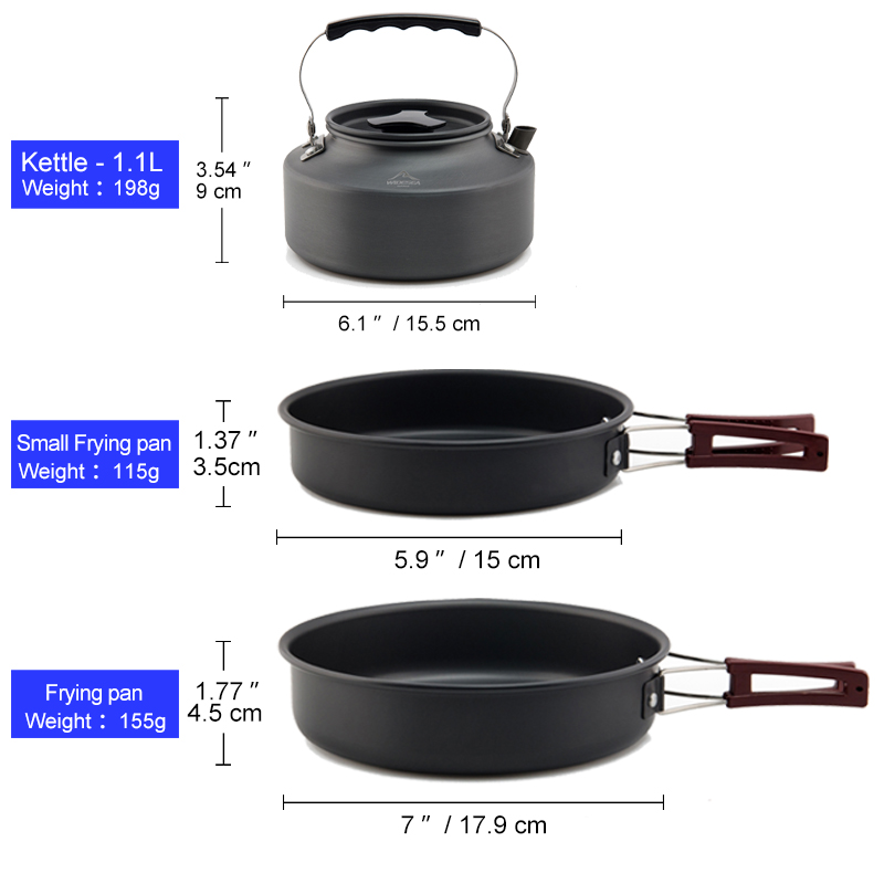 Widesea Camping Cookware Set O - đánh giá và giá Camping Cooking And Dining Set
