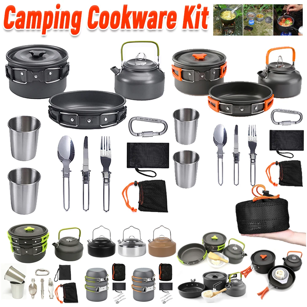 Camping Cookware Kit Kettle Po - đánh giá và giá Camping Cooking Pots And Pans