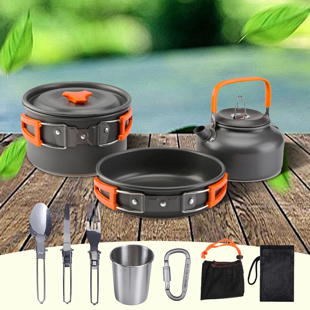 Camping Cookware Kit Kettle Po - đánh giá và giá Camping Cooking Pots And Pans