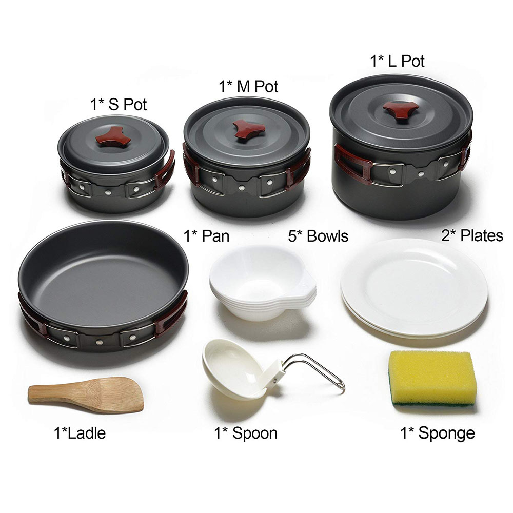 Outdoor Camping Cookware Kit N - đánh giá và giá Camping Cooking Pots And Pans
