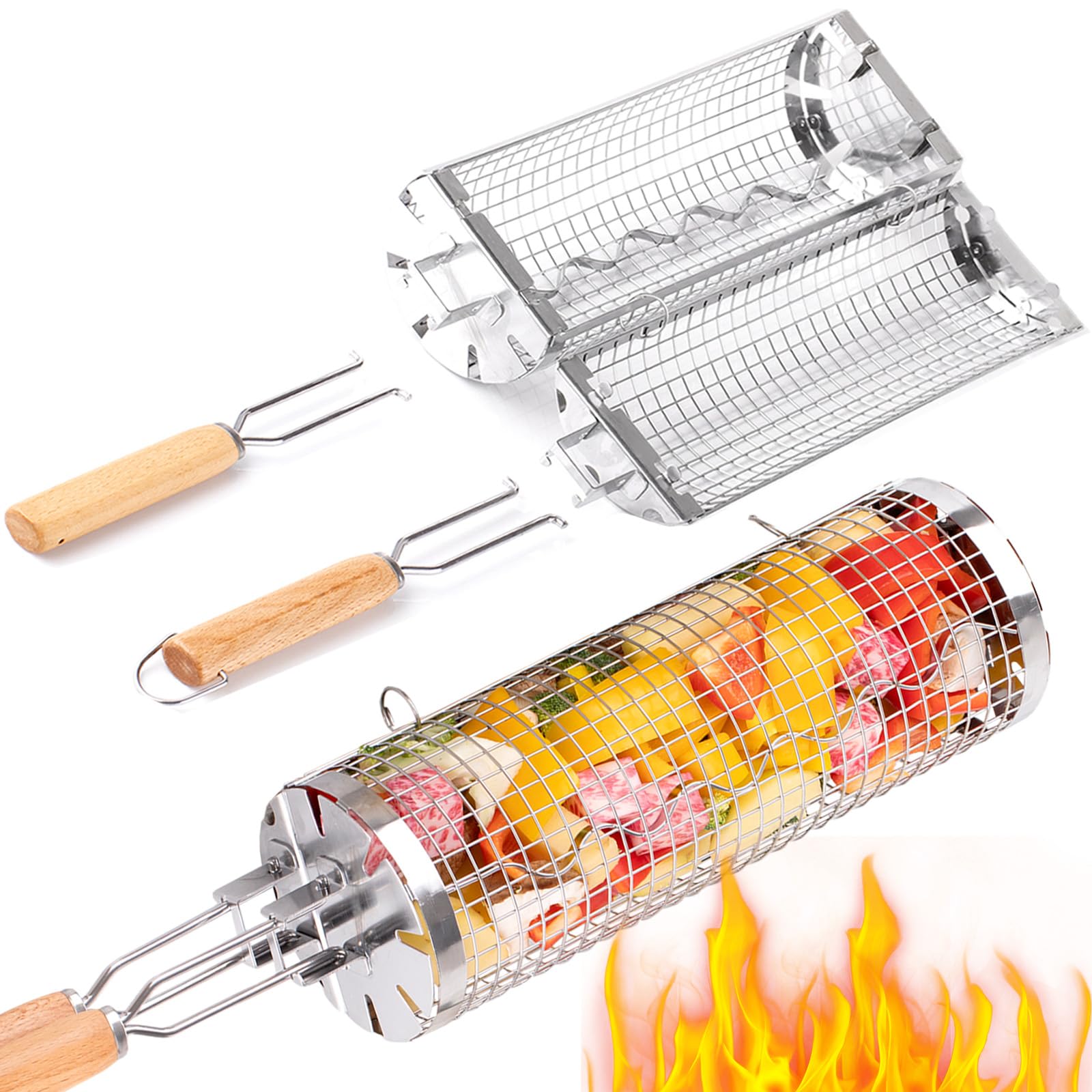 BUYYES Rolling Grill Basket BB - đánh giá và giá Camping Cooking Hardware