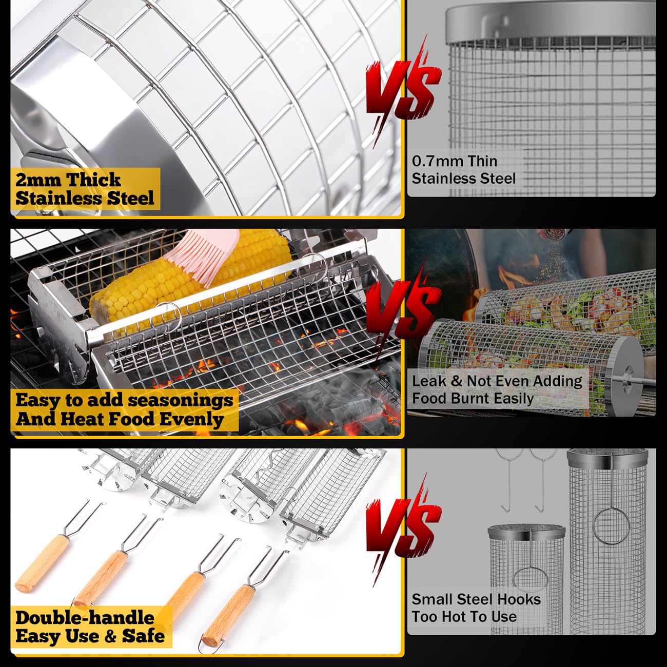 BUYYES Rolling Grill Basket BB - đánh giá và giá Camping Cooking Hardware